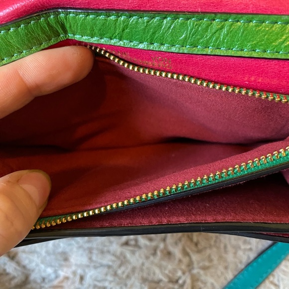 Authentic DVF Disco Soiree Leather Color Block Crossbody Mini Bag Purse - Picture 9 of 10